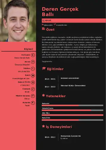İç Mimar Cv Örnekleri cv indir
